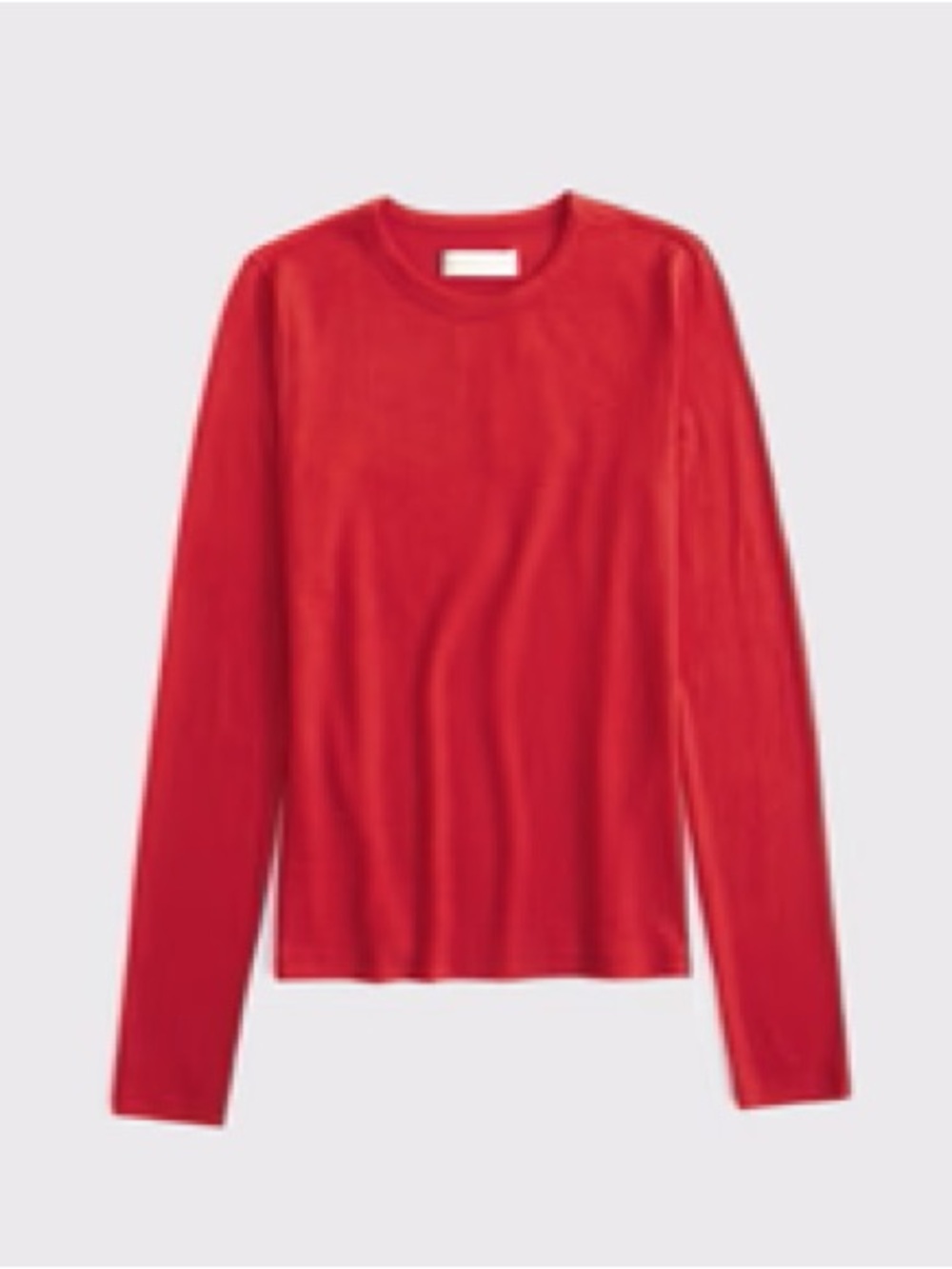 NWT Abercrombie & Fitch Long-Sleeve Cozy Lounge Knit Tee, Vivid Red, M